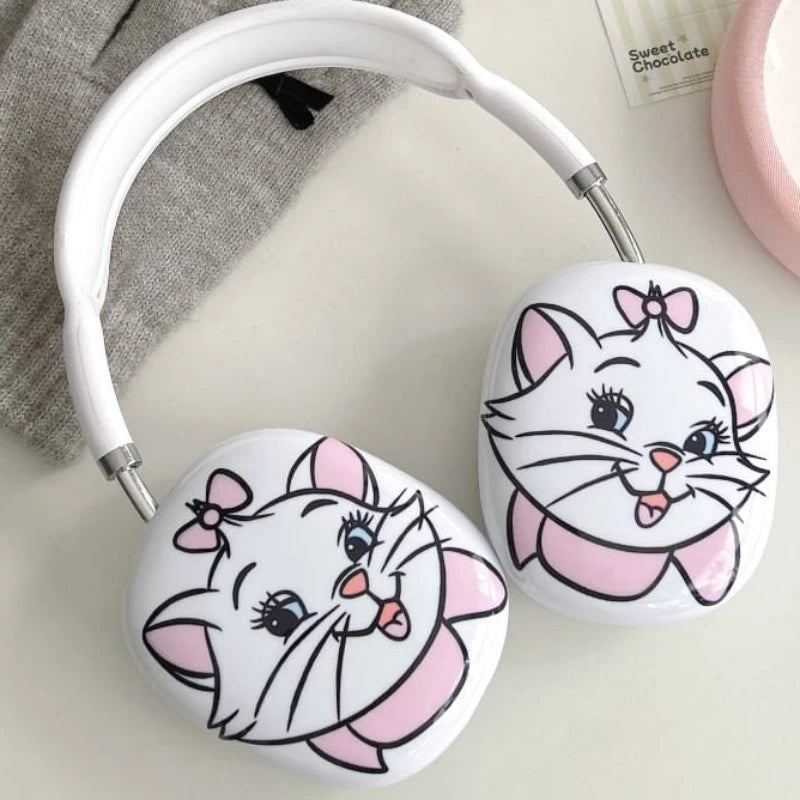 Cute Cartoon Anime Role Marie Cat Snow White Earphone Protective Case for AirPods MAX Hot Sale Soft Imd Anti-fall Protect Cover