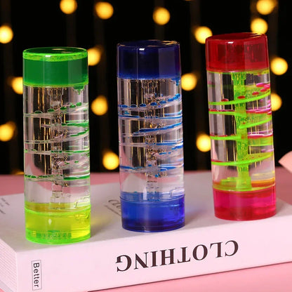 1pc Rotary Slide Oil Leak Hourglass Timer Toy Acrylic Hourglass Liquid Visual Motion Hourglass Timer Home Desk Table Decoration