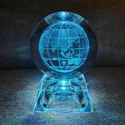 LED Crystal Ball 3D Solar System Planets Crystal Ball Glass Ball Home Decoration Valentine's Day Gift Ornament