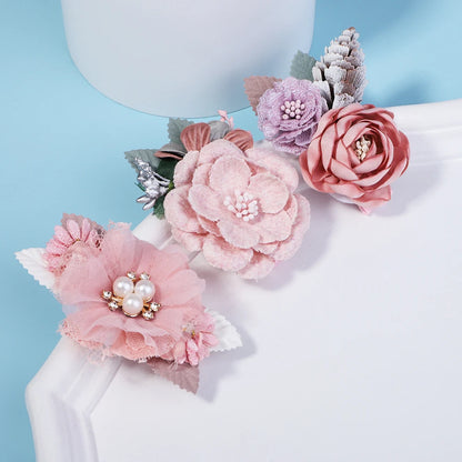 3Pcs/Set Flower Hairpins Handmade Vintage Baby Barrettes Girls Hair Clip Artificial  for Children Headwear Hair Accessories Gift