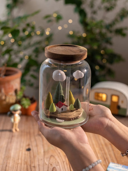 Glass Bottle Decorations  Healing Emotional Ornament With Wooden Lid Cloud Home Decoration Graduation Birthday Christmas GiftGla