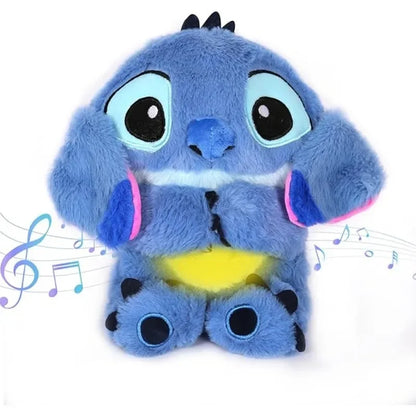 Kawaii Stitch Plush Doll Baby Sleeping Companion Sound Soothing Musical  Kawaii With Air Bag and Light Doll Breathing Toys Gifts