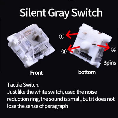 Outemu Switch for Keyboard 3Pin Dustproof Linear Tactile Clicky Silent Switches for MX Mechanical Keyboards Gaming Switch DIY