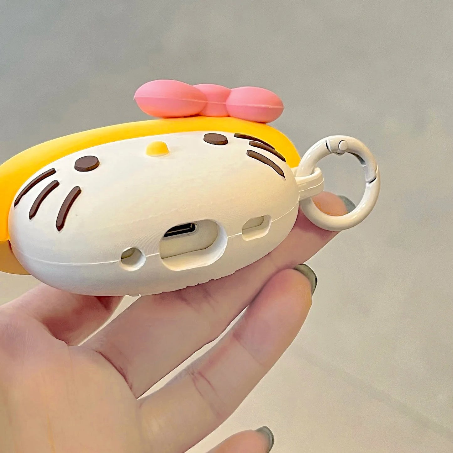 For Airpods Pro 2 Case,Hello Kitty Yellow Hat Silicone Shockproof Protective Earphone Cover For Airpod 4 Case 2024 For Kid Funda