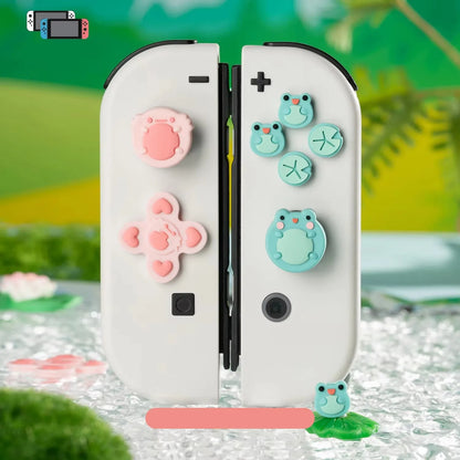 D-pad Cross Direction Button ABXY Key Sticker Joystick Thumb Stick Grip Cap Cover For Nintendo Switch Oled NS Joy-con Skin Case