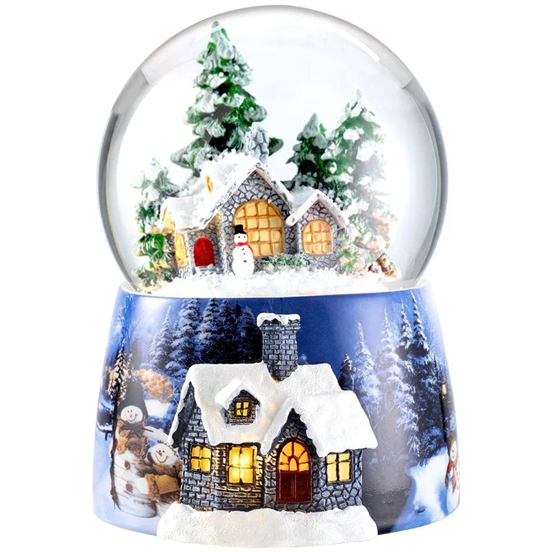 Snowflake Music Octave Box, Rotating Snow Crystal Ball, Miniatures Figurine, Christmas Decorations, Birthday Gifts, Home Decor