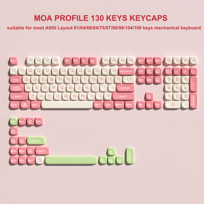 134 Keys MOA Profile Gradient Purple PBT Keycaps Customs Dye Sub Key caps for 61/87/104 Cherry MX Gaming Mechanical Keyboard