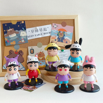 Fashion Crayon Shin chan Accessories Handmade Decoration Blind Box Desktop Ornament Anime Cartoon Toy Doll Model Gift