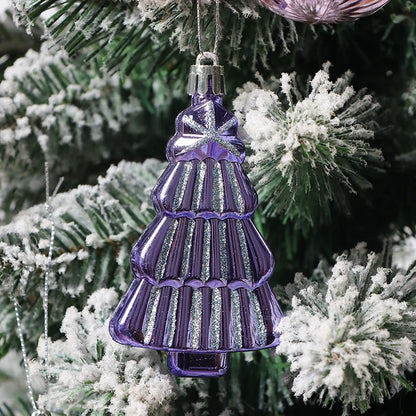 88pcs Christmas Ball Purple Gold Red Green Baubles Xmas Tree Hanging Ornaments Christmas Tree Top Star Decoration for Navidad