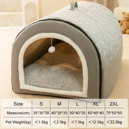 Big Dog Kennel Warm Winter Dog House Mat Detachable Washable Dogs Bed Nest Deep Sleep Tent for Medium Large Dogs House Supplies