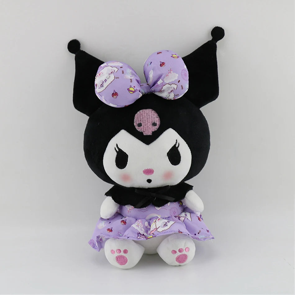 Sanrio Cartoon Kawali Kuromi Hello Kitty My Melody Cinnamoroll Pillow Plush Toys Soft Stuffed Dolls for Kids Birthday Gifts