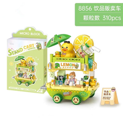 LOZ stand cart  Blocks City Series Street view 300pcs+ FOOD truck fruit/icecream shop learning Assemble Toys toys for adult 8855