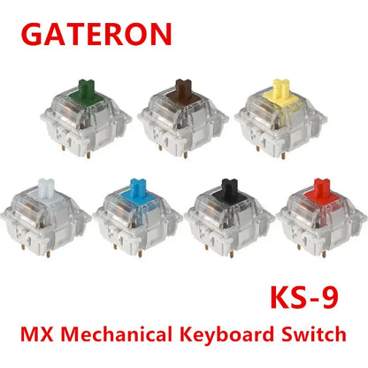 Gateron Switches Mechanical Keyboard KS-9 3 Pin Red Brown Blue Green White RGB Silent Clicky Linear Tactile Compatible Cherry MX