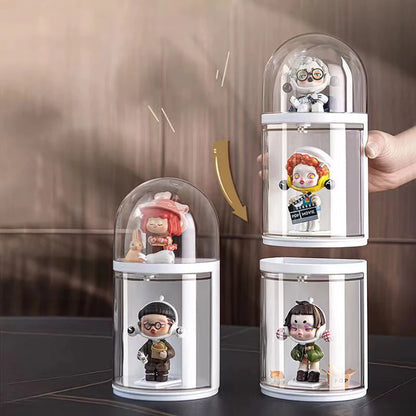 Transparent Acrylic Display Rack, Creative Capsule Rotating Doll Model Decorative Rack, Free of Holes, Wall-Mounted Vertical