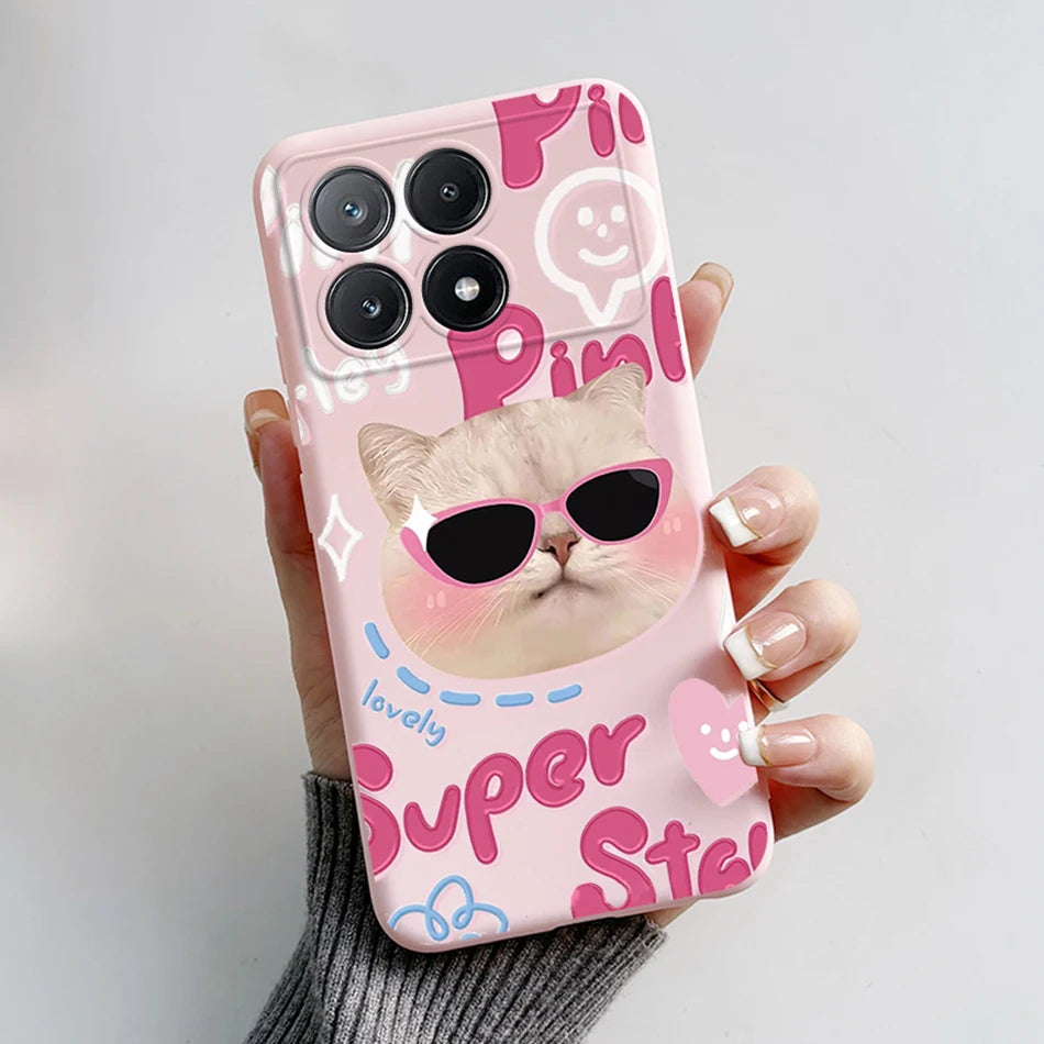 For Xiaomi Poco X6 Pro 5G Case Cute Cartoon Cat Frog Cover Soft TPU Phone Case For Xiaomi Poco X6 PocoX6 Pro X6Pro Fundas Bumper