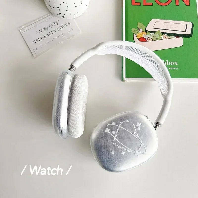 Simple Transparent Portable Planet of Love Bluetooth Headphone Case for Apple Airpods Max Antiwear Headphone Protection Cover