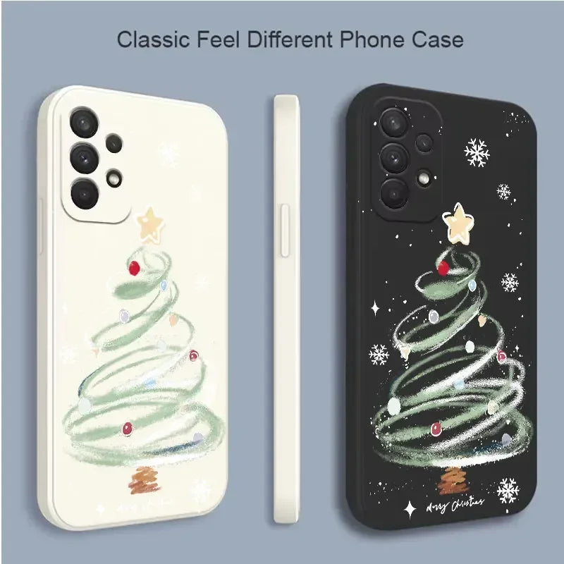 Marry Christmas Tree New Year Phone Case For Samsung Galaxy S24 Ultra S23FE S22 S20 Plus A35 A50 A51 A54 A55 A71 A72 A73 Cover