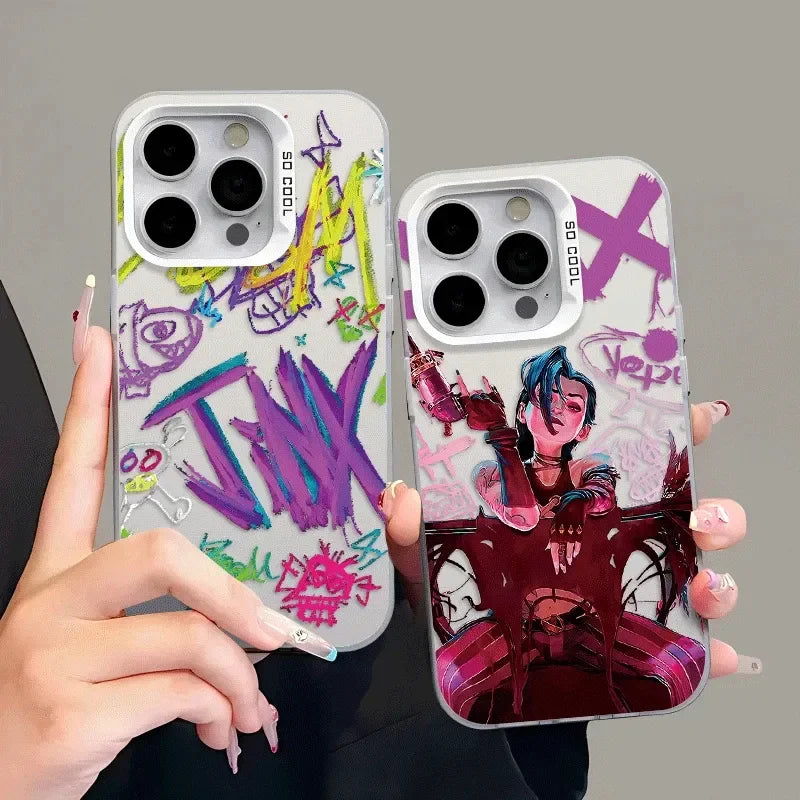 HOT League of Legends LOL Jinx Arcane Creative For iPhone Case 16 15 14 13 12 11 Pro XR XS Max 7 8 Plus Phone Y2K Cool INS Cover