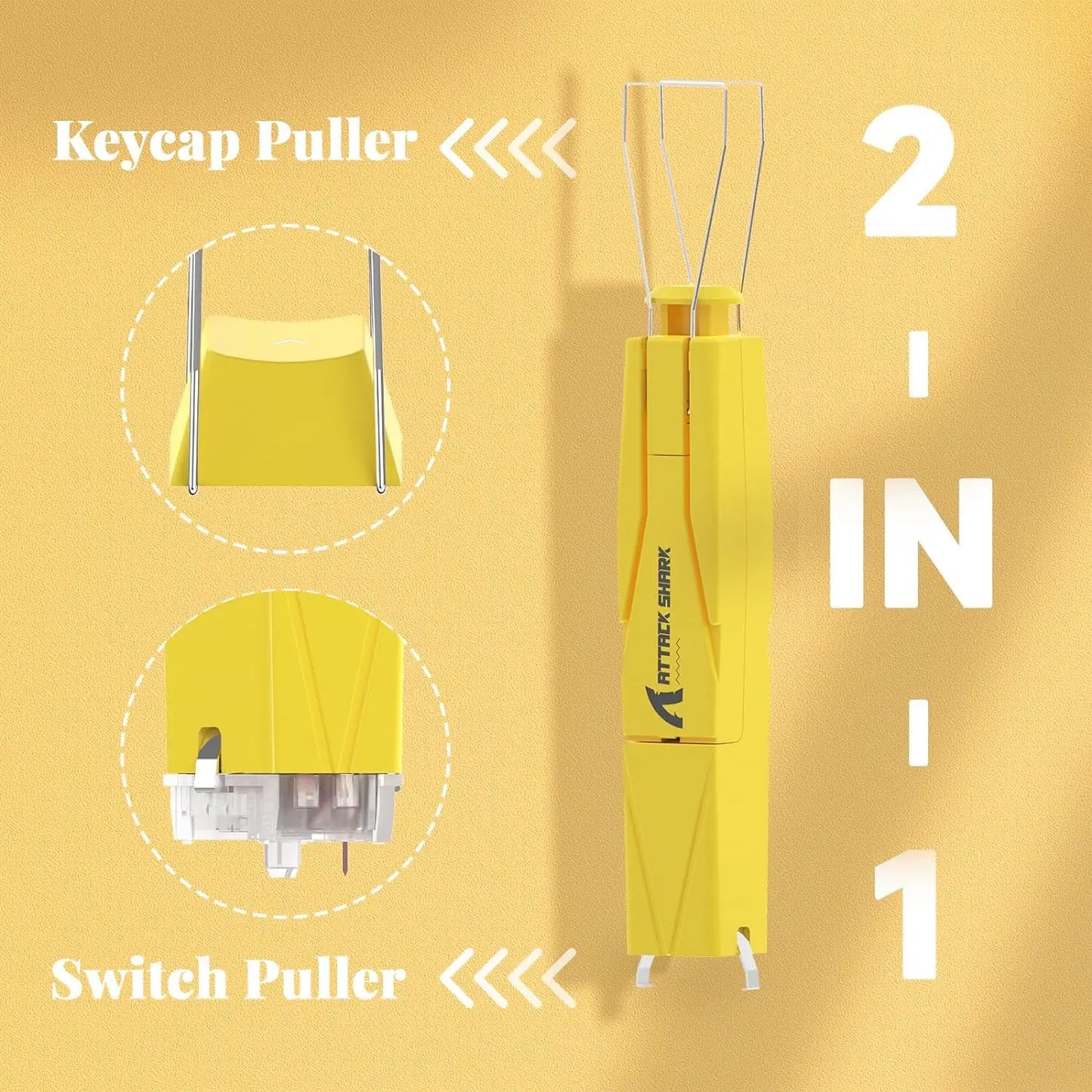 ATTACK SHARK KS01 2-in-1 Keycap Puller and Switch Puller for Mechanical Gaming Keyboards, Effortless Keycap & Switch Remover