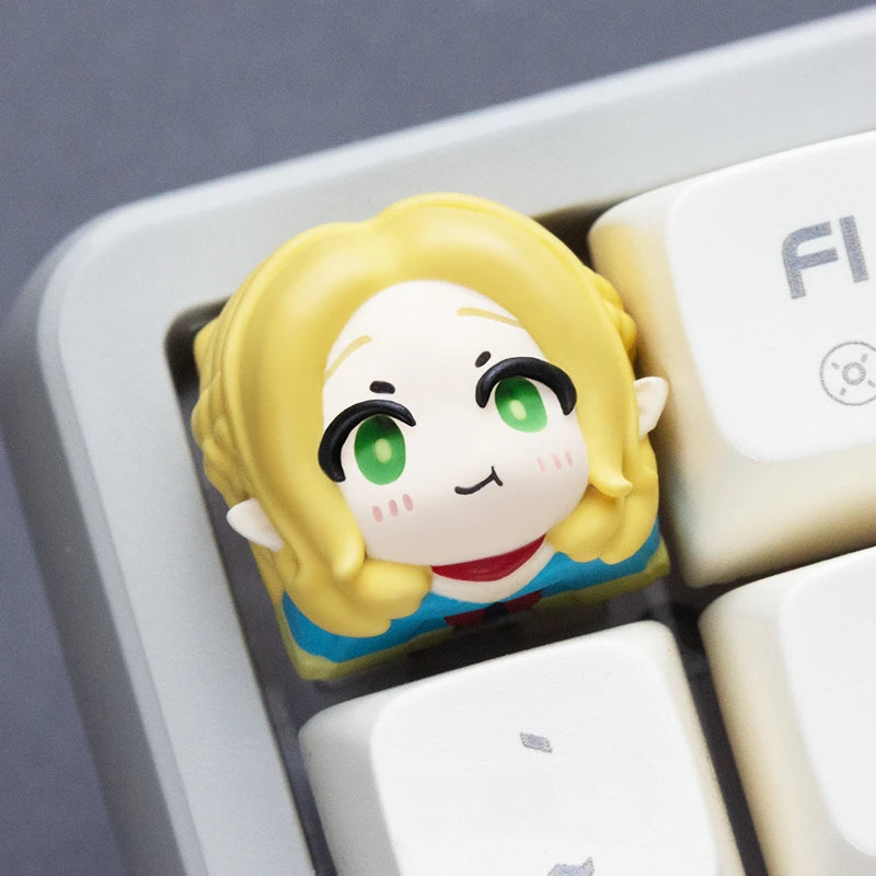 Original Delicious in Dungeon Key Cap Resin Layered Drip Gel Design Anime Peripheral Keycaps for Mechanical Keyboard Cute Gift