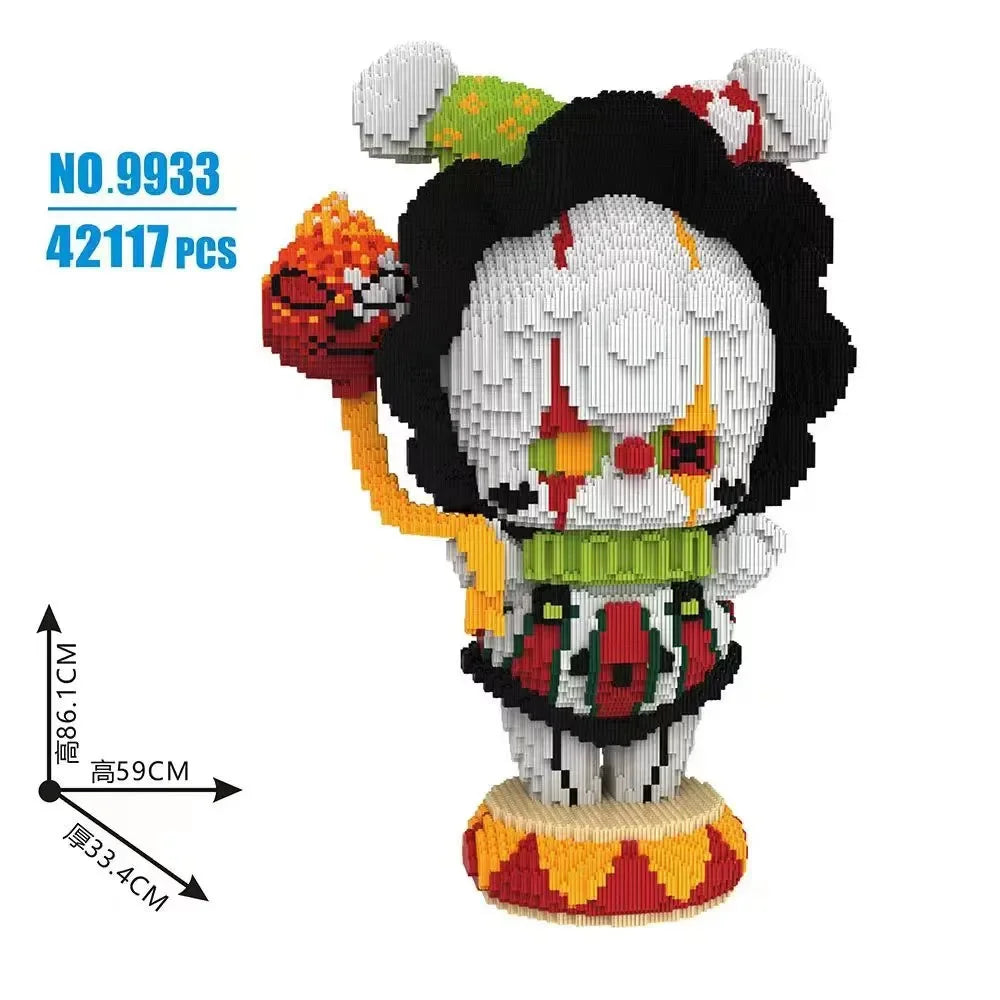 86cm Big Scary Clowns Magic Building Block Fashion Skeleton Man Model Toy Kawaii Dragon Assembled Bricks Figure For Kids Gift