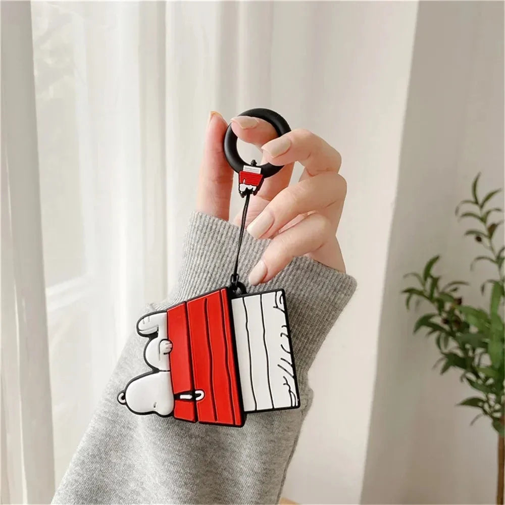 MINISO Snoopy Earphone Case for Airpods Pro 1 2 3 Cartoon Silicone Wireless Bluetooth Earbuds Protective Cover With Lanyard Gift