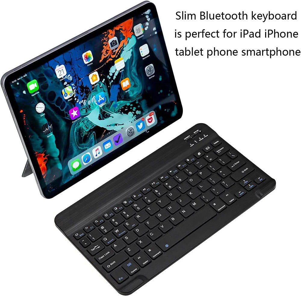 Mini Wireless Keyboard Bluetooth Keyboard Wireless Rechargeable Spanish Russian Keyboards 10 Inch For iPad IOS Android Windows