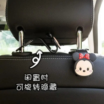 Cartoon Creativity Car Accessories Mickey Minnie Mouse Car Interior Decor Accessories Individuality Seat Hook Car Hook Kawaii