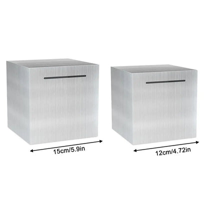 Stainless Steel Piggy Bank Only Enter Not Exit Large Capacity Money Savings Bank For Children's Metal Cash Box Coin Piggy Bank