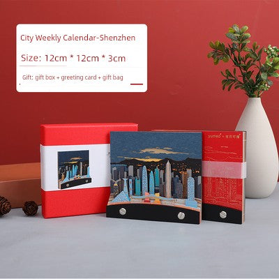 2025 Snake Year Palace Museum Fish Yue Longmen Paper Carving 3D Three-Dimensional Calendar National Trendy Style Creative Hand Tearing Desk Calendar New Year Gift