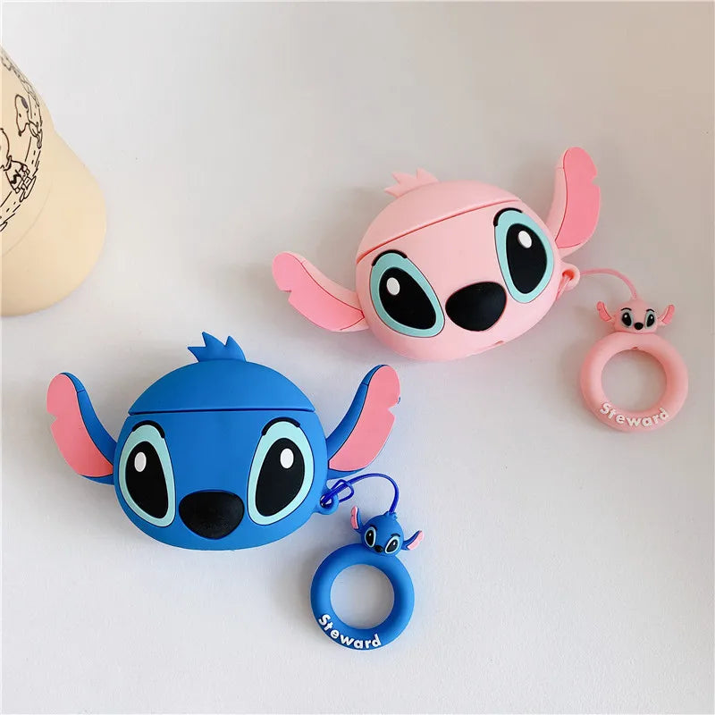 Cute Cartoon Stitch Silicone Cases For Airpods 1 2 3 Protective Bluetooth Wireless Earphone Charging Cover For Airpods Pro Pro2