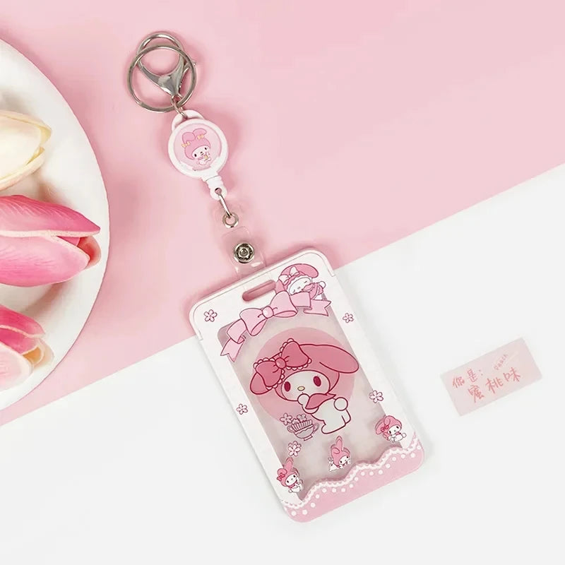 Sanrios Kuromi Cinnamoroll Purin Dog Photocard Bag Cute Cartoon My Melody Card Holders Student Id Credit Card Storage Case Bag