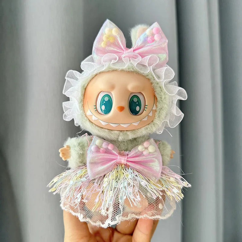 Plush Doll'S Clothes Outfit Accessories For Korea Kpop Exo Labubu v1 v2 Idol Dolls siting party Candy plaid skirt Clothing Gift