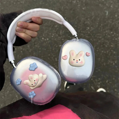 Cartoon Cute Star Rabbit Protective Cover For Airpods Max Earphone Case Transparent Soft Silicon For Apple Airpods Max Headphone