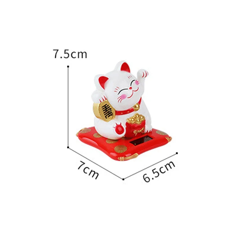 2.5 Japanese Solar Wave Hand Lucky Cat Or Office Home Decorative Car Decorations New Year Figurines Miniatures Hanging Home Deco