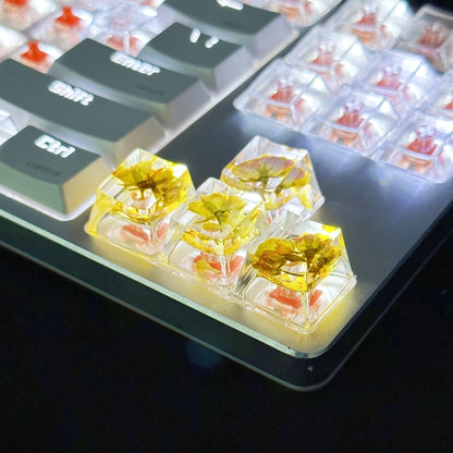 DIY Dry Flower Mechanical Keyboard Key Caps