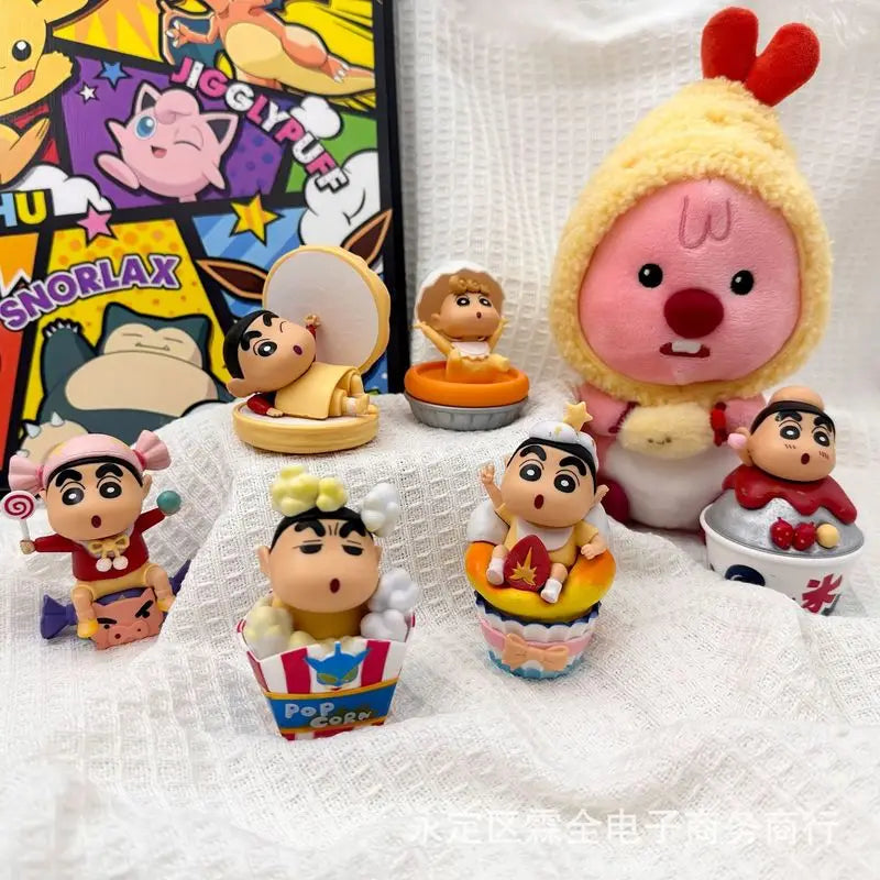 Fashion Crayon Shin chan Accessories Handmade Decoration Blind Box Desktop Ornament Anime Cartoon Toy Doll Model Gift