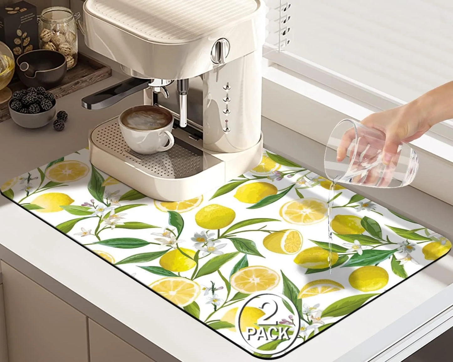 Cross-Border Creative Pattern Kitchen Countertop Hydrophilic Pad Amazon Diatom Ooze Wind Mat Bowl Dish Drying Mat Slip-Resistant