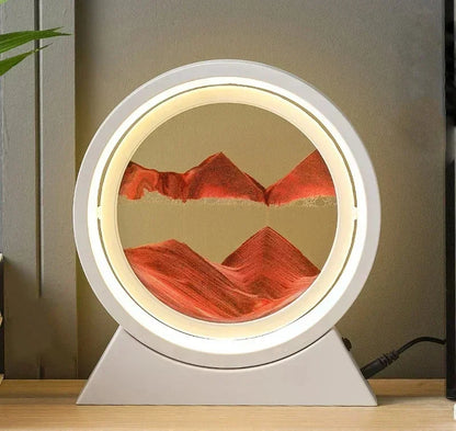 Sandscape Moving Sand Art Picture Table Lamp Quicksand Night Light 3D Hourglass Bedside Lamps Flowing Sand Painting Home Decor