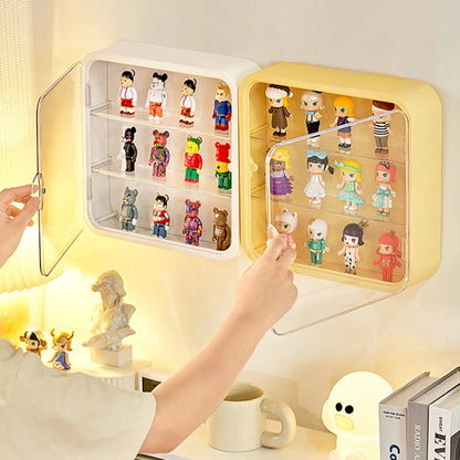 Wall Mounted Doll Blind Box Storage Display Rack Magnetic Suction Figurine Display Cabinet Dustproof Doll Blind Box Storage Box