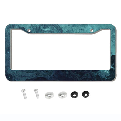 Beautiful oil painting with screws license plate holder car decoration aluminum alloy car parts American specifications A8/13