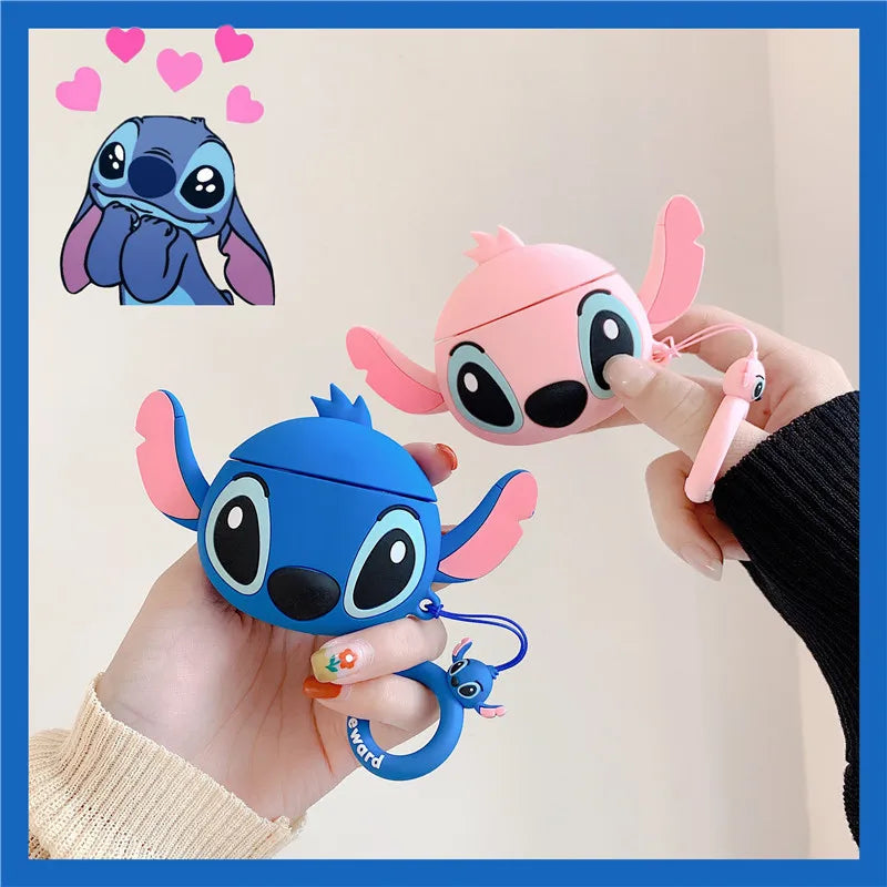 Cute Cartoon Stitch Silicone Cases For Airpods 1 2 3 Protective Bluetooth Wireless Earphone Charging Cover For Airpods Pro Pro2