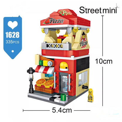 LOZ Creative Folded StreetView Grocery Store Post Station Building Bricks DIY Mini Chinese Style Puzzle Girls Gifts Children Toy