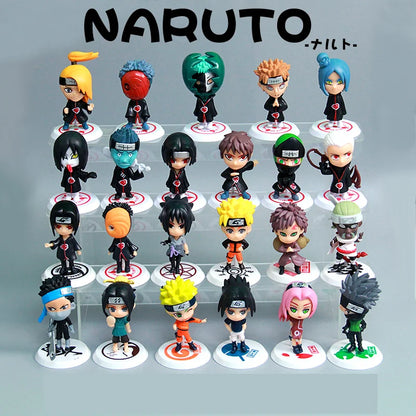 12Pcs/11Pcs/23Pcs/Lot NARUTO Sasuke Gaara Uchiha Madara Figure 7-8cm  Style Personality Base Mini Figurines