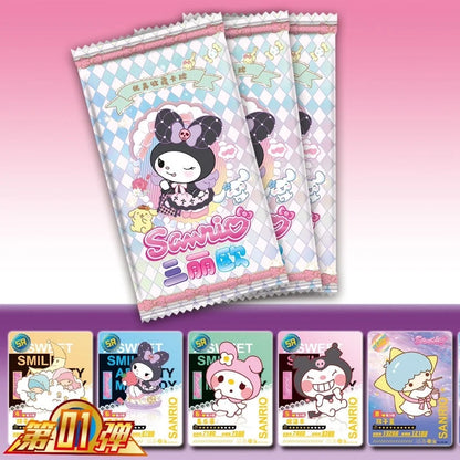 Sanrio Shining Card Cartoon Kuromi Hello Kitty My Melody Cinnamoroll Collectible Game Trading Card Children Toy Christmas Gift