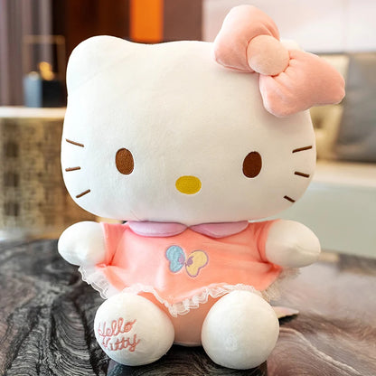 100% Genuine Sanrio Hello Kitty Kuromi Melody Cartoon Plush Stuffed Toys Soft Pillow Plushies Cute Doll Birthday Gifts For Girl