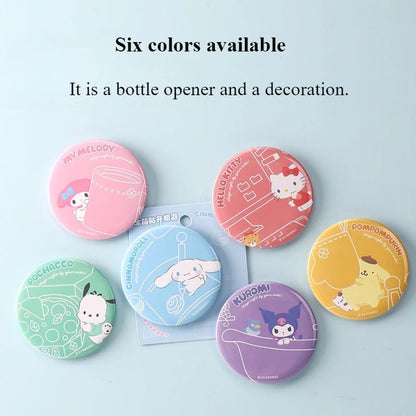 MINISO Sanrio Series Tinplate Refrigerator Magnet Bottle Opener Cartoon Desktop Decoration Peripheral My Melody Christmas Gift