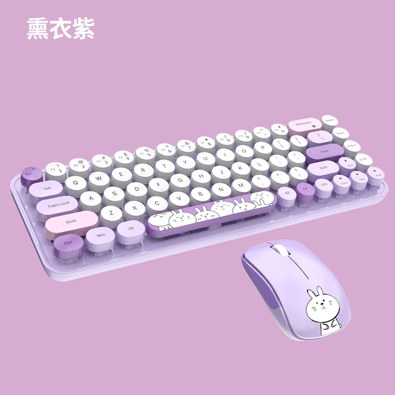 MOFII Wireless Keyboard and Mouse Set Office Cute, Compact and Portable Set Silent Keyboard Office Keyboard Suitable for PC MAC