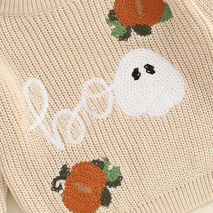 MISOWMNJOY Winter Baby Knitted Clothes for Boys Girls Halloween Sweaters Pumpkin Long Sleeve Crochet Children Pullover Jumper