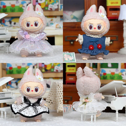 Doll Clothes Outfit For 17cm Labubu V2 V1 Doll's Clothing Skirt set Wedding dress Countryside dress Technological girl dress